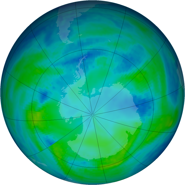 Antarctic ozone map for 01 May 1993